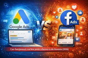 Google Ads vs Facebook Ads — Care funcționează mai bine pentru afacerea ta din România (2026)